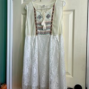 Umgee lace & sheer dress